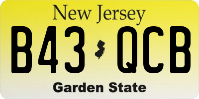 NJ license plate B43QCB