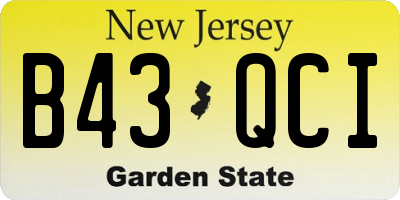 NJ license plate B43QCI