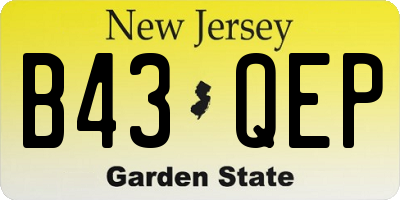 NJ license plate B43QEP