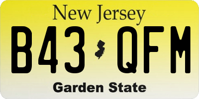 NJ license plate B43QFM