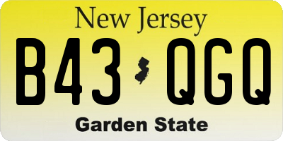 NJ license plate B43QGQ