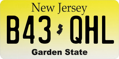 NJ license plate B43QHL