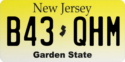 NJ license plate B43QHM