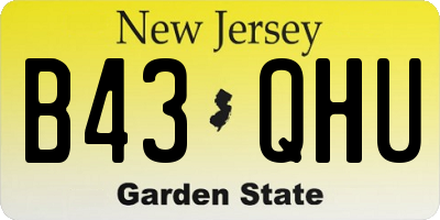 NJ license plate B43QHU