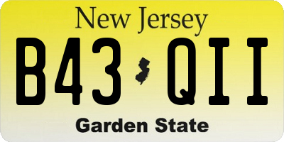 NJ license plate B43QII