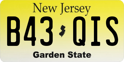 NJ license plate B43QIS