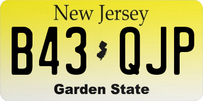 NJ license plate B43QJP
