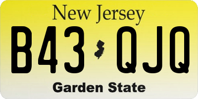 NJ license plate B43QJQ