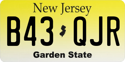 NJ license plate B43QJR