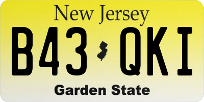 NJ license plate B43QKI