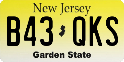 NJ license plate B43QKS