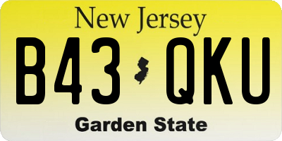 NJ license plate B43QKU