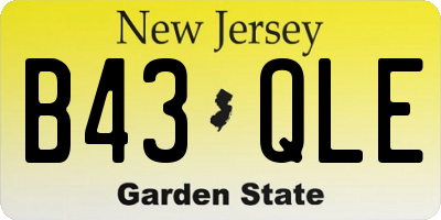 NJ license plate B43QLE