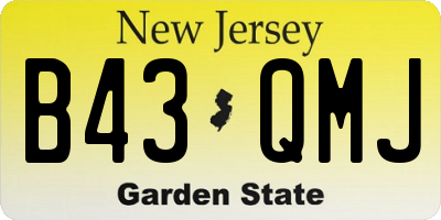 NJ license plate B43QMJ