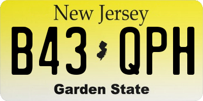 NJ license plate B43QPH