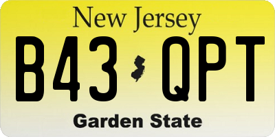 NJ license plate B43QPT