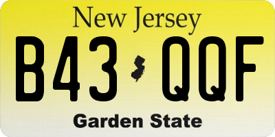NJ license plate B43QQF