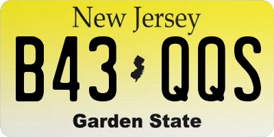 NJ license plate B43QQS