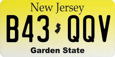 NJ license plate B43QQV