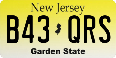 NJ license plate B43QRS