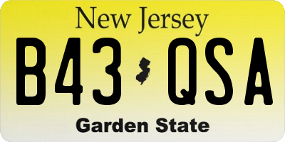 NJ license plate B43QSA