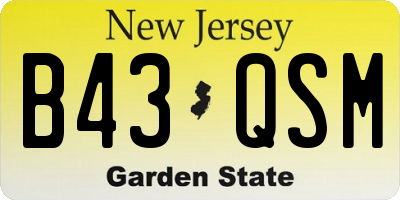 NJ license plate B43QSM