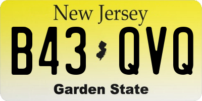 NJ license plate B43QVQ