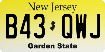 NJ license plate B43QWJ