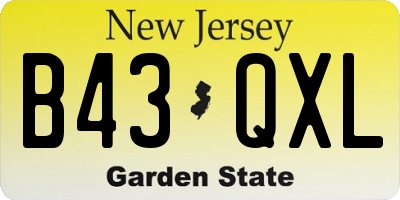 NJ license plate B43QXL