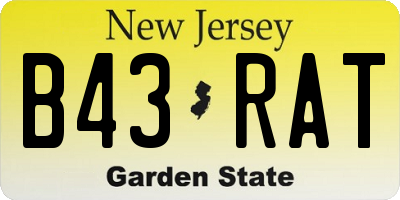 NJ license plate B43RAT