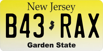 NJ license plate B43RAX