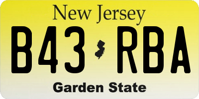 NJ license plate B43RBA