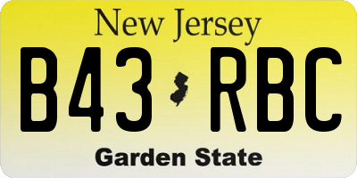 NJ license plate B43RBC