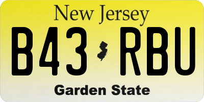 NJ license plate B43RBU