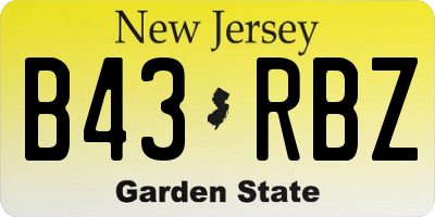 NJ license plate B43RBZ