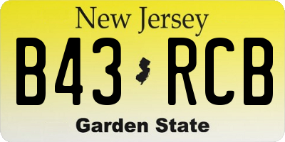 NJ license plate B43RCB