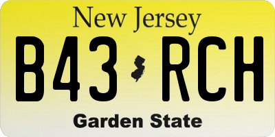 NJ license plate B43RCH