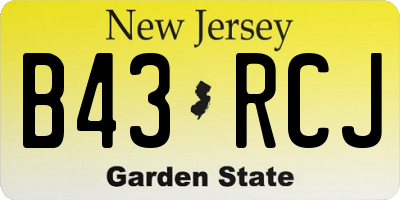 NJ license plate B43RCJ