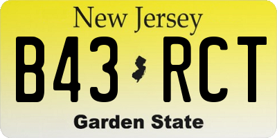 NJ license plate B43RCT