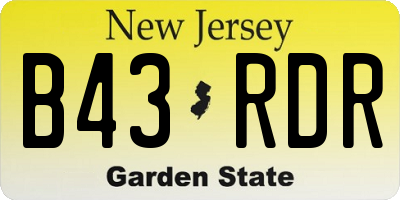 NJ license plate B43RDR