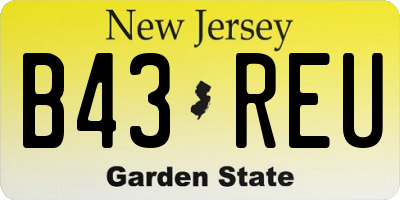 NJ license plate B43REU