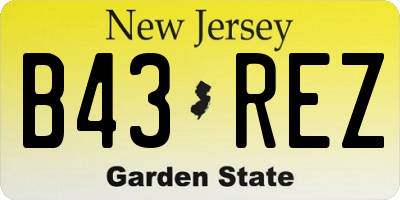 NJ license plate B43REZ