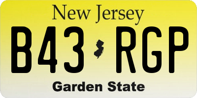 NJ license plate B43RGP