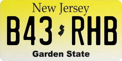 NJ license plate B43RHB