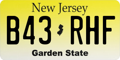 NJ license plate B43RHF