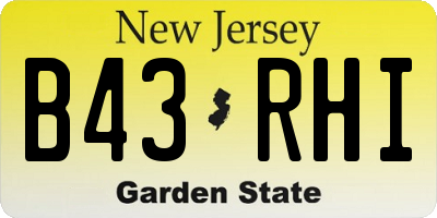 NJ license plate B43RHI