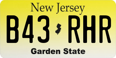 NJ license plate B43RHR