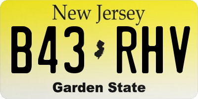 NJ license plate B43RHV