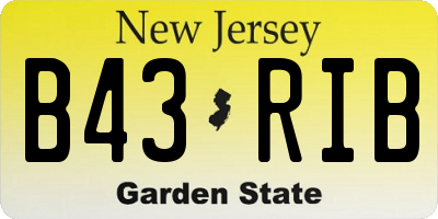 NJ license plate B43RIB