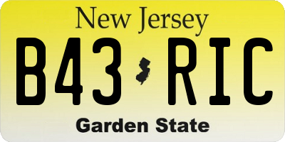 NJ license plate B43RIC